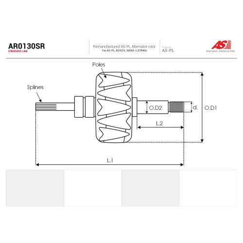Ротор генератора AS-PL AR0130SR Ротор генератора AS-PL AR0130SR