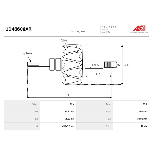 Ротор генератора AS-PL UD46606AR
