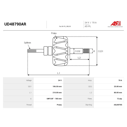 Ротор генератора AS-PL UD48790AR