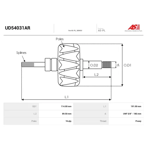 Ротор генератора AS-PL UD54031AR
