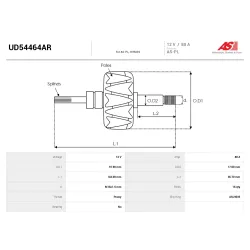 Ротор генератора AS-PL UD54464AR Ротор генератора AS-PL UD54464AR