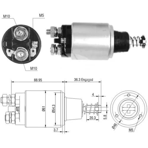 Втягивающее реле стартера SSB0550